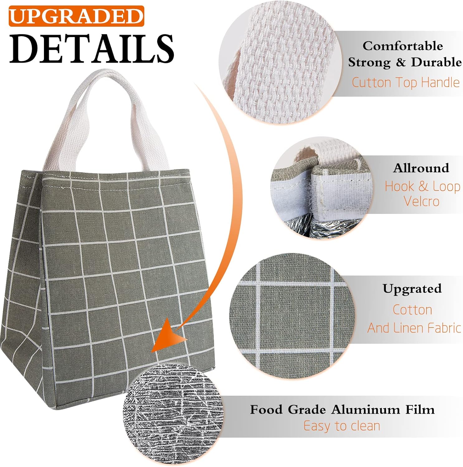 Lonchera térmica para mujeres y hombres, bolsas reutilizables para el almuerzo para adultos, para el trabajo o viajes (paquete de 2 unidades,