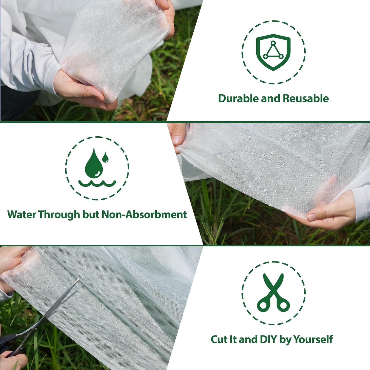 10 cubiertas para plantas de 50 pies, protección contra la congelación, 1.06 ozyd, tela flotante grande y gruesa para protección contra heladas de