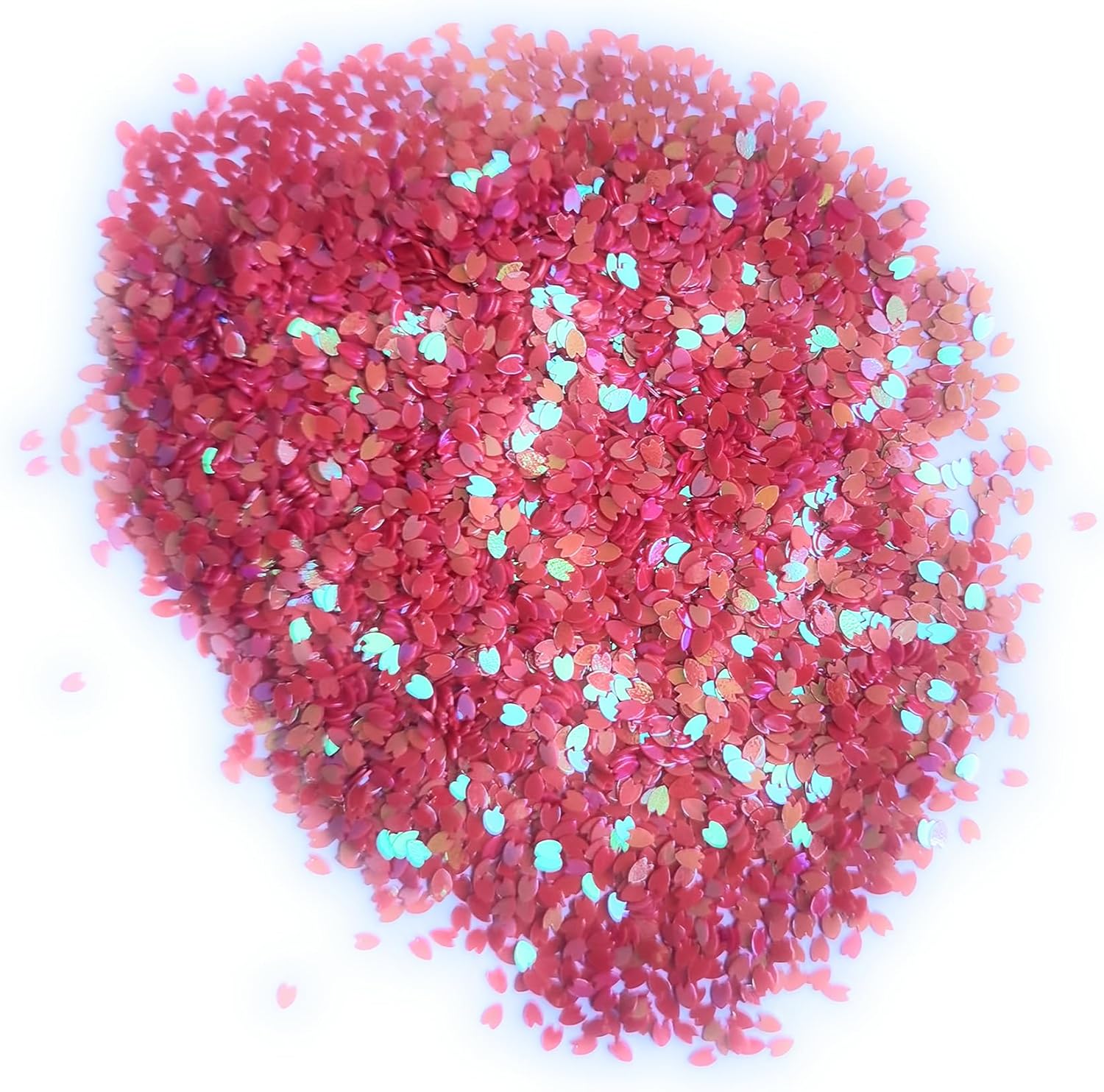 Lentejuelas de confeti con purpurina de pétalos de flor de cerezo para manualidades, arte de uñas, fiestas de vacaciones, tarjetas de bricolaje –