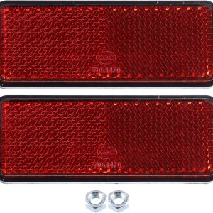 X AUTOHAUX 2 piezas M6x1.0 de plástico rojo universal rectangular para montaje de tornillo, reflectores de advertencia reflectantes para motocicleta X AUTOHAUX 2 piezas M6x1.0 de plástico rojo universal rectangular para montaje de tornillo, reflectores de advertencia reflectantes para motocicleta