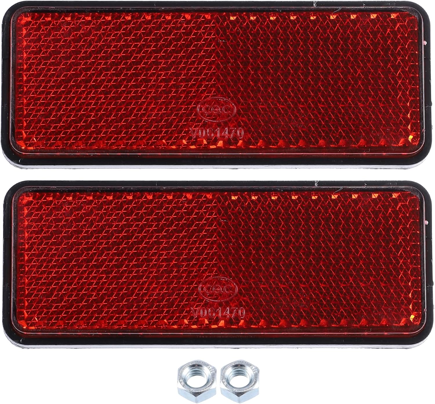 X AUTOHAUX 2 piezas M6x1.0 de plástico rojo universal rectangular para montaje de tornillo, reflectores de advertencia reflectantes para motocicleta