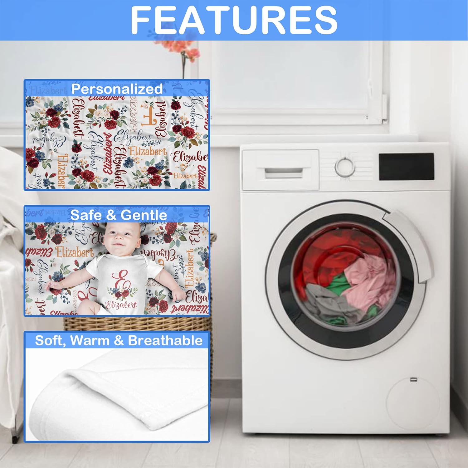 Mantas de bebé personalizadas con nombre, mantas de bebé personalizadas para niñas, manta de bebé rosa, el mejor regalo para bebé, recién nacido,