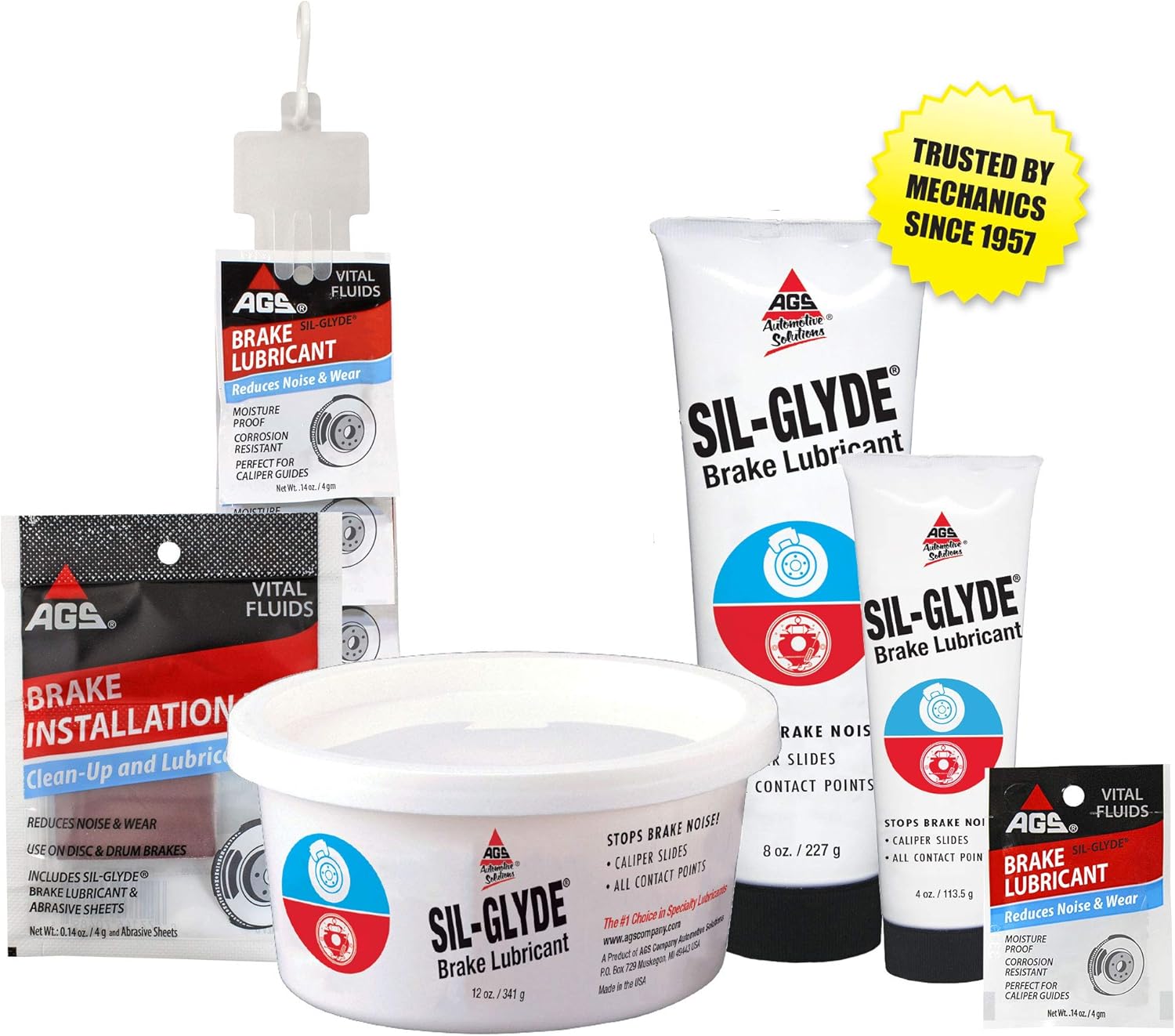 AGS SIL-Glyde – Tubo de 4 onzas Lubricante multiusos excepcional, ideal para todas las superficies, compuesto lubricante y resistente a la