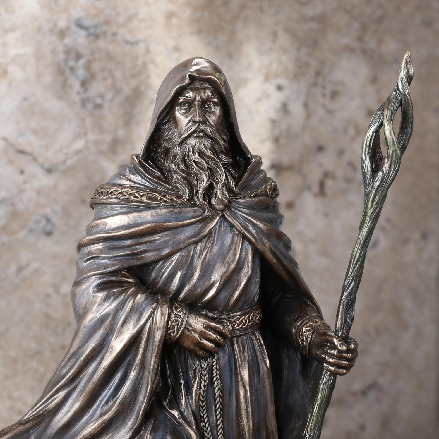 Veronese Design Merlín de 11 38 pulgadas de alto por Monte Moore Escultura de bronce antiguo de resina fundida en frío