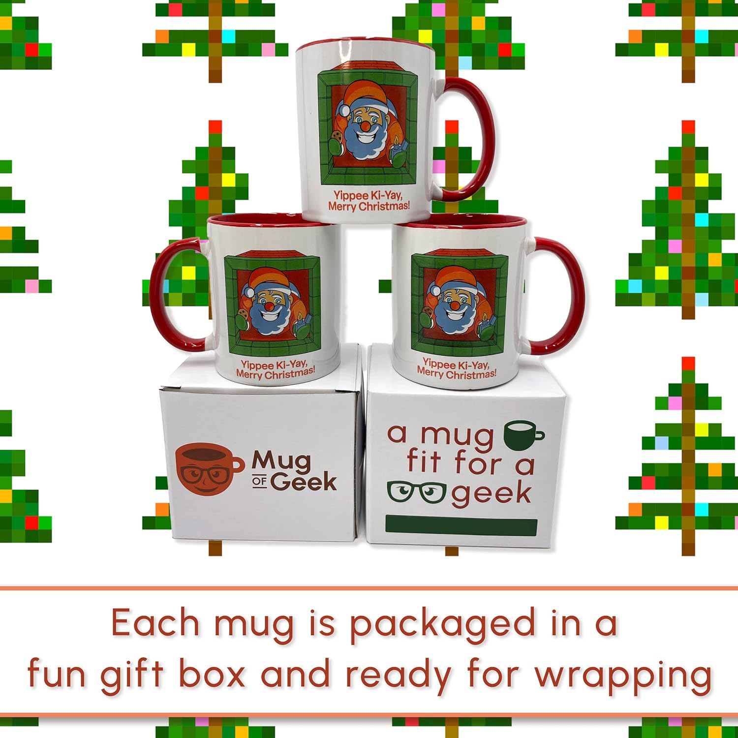 Taza de Navidad Geek, taza de cerámica de Navidad de 11 onzas, taza dura para regalo de película