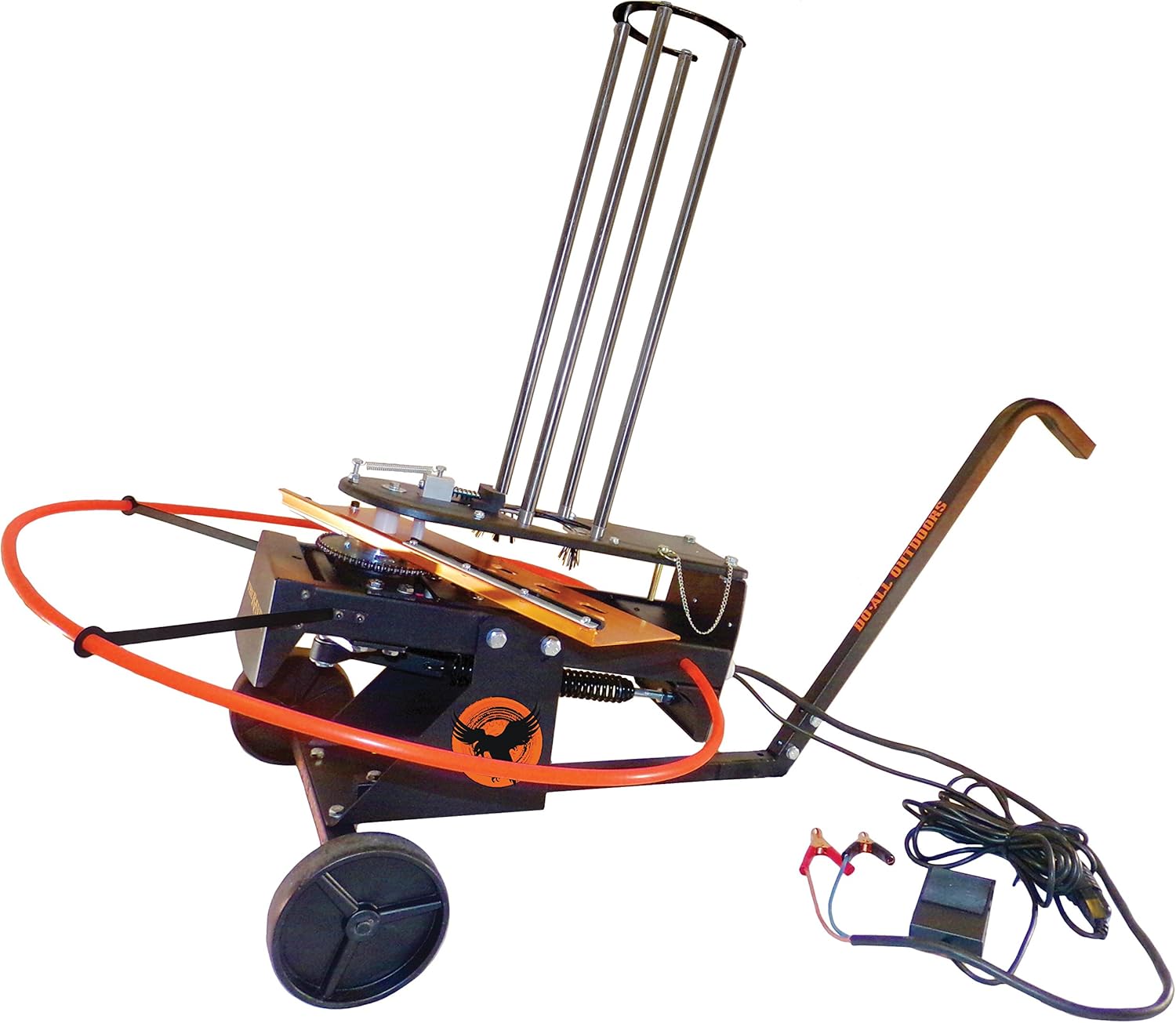 Do All Outdoors Raven Clay Pigeon Thrower with 25′ Foot Pedal, Holds 75 Clays
