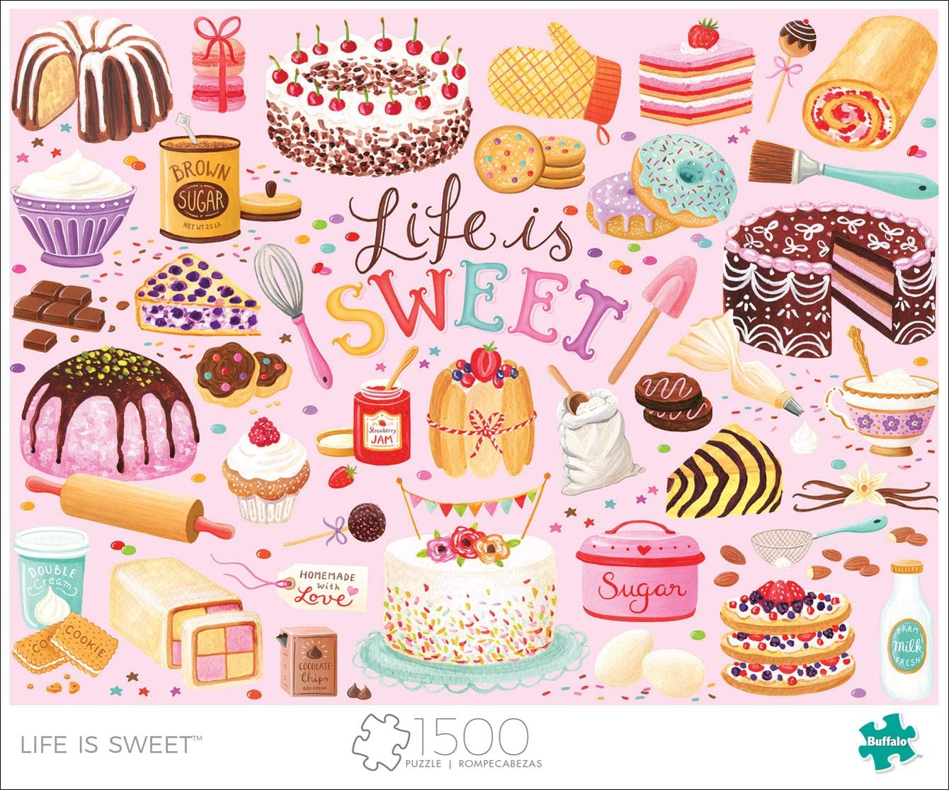 Buffalo Games – Life is Sweet – Rompecabezas de 1500 piezas para adultos, rompecabezas desafiante perfecto para noches de juego – 1500 piezas tamaño