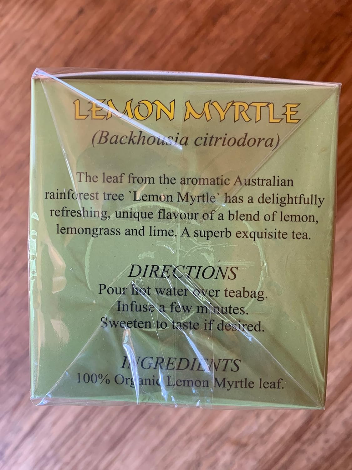 Té orgánico de mirto de limón australiano, sabor a limón más natural que el té de limoncillo cultivado en las selvas tropicales australianas. Gran