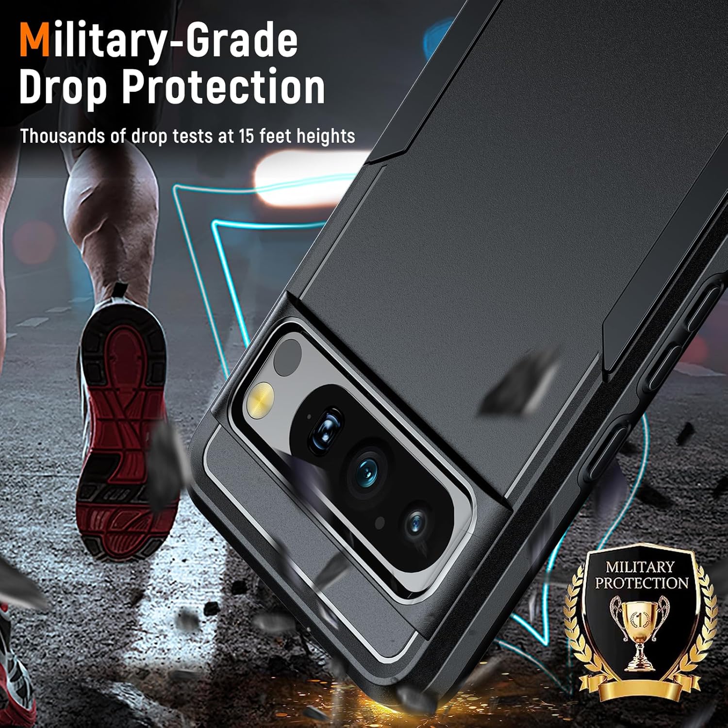 Oneagle Funda para Google Pixel 8 Pro, Pixel 8 Pro protección militar de 15 pies doble capa resistente antideslizante sensación mate a prueba de