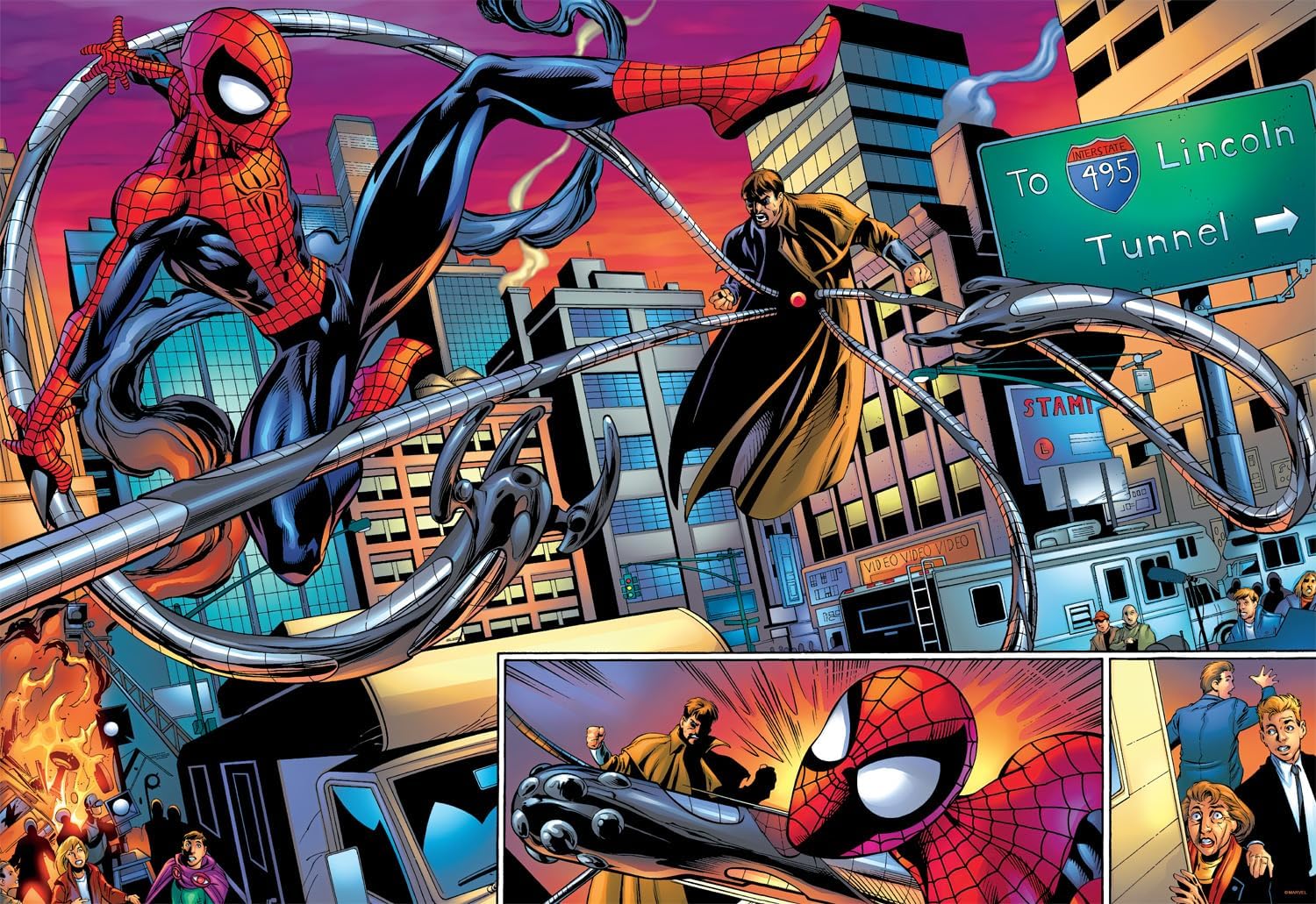 Buffalo Games – Spider-Man vs. Doctor Octopus – Rompecabezas de 2000 piezas para adultos, rompecabezas desafiante perfecto para noches de juego –