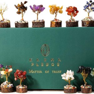 Decoración de escritorio de árbol de cristal, decoración hippie, árbol de la vida, 7 cristales curativos de chakras y piedras para energía positiva, Decoración de escritorio de árbol de cristal, decoración hippie, árbol de la vida, 7 cristales curativos de chakras y piedras para energía positiva,