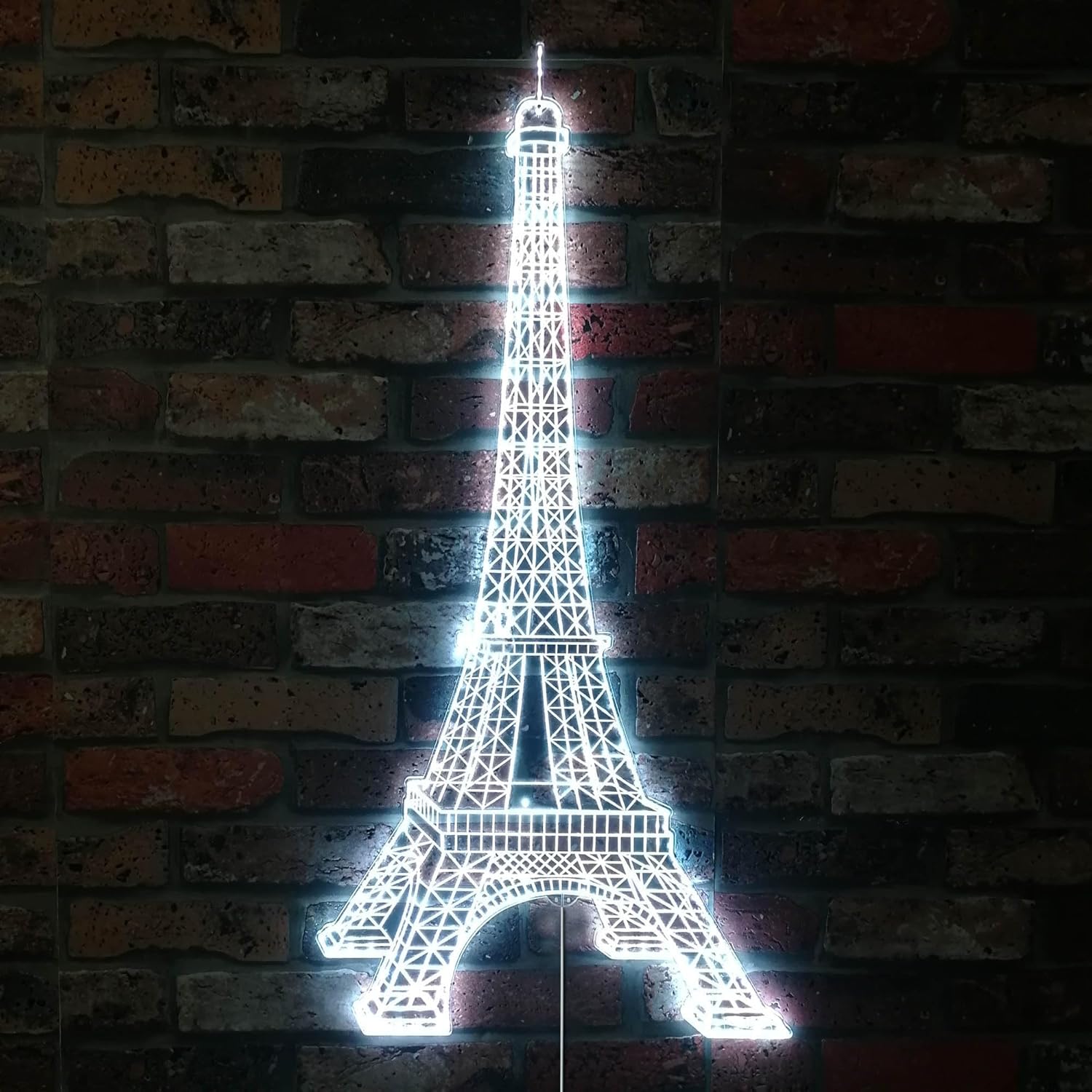 ADVPRO Letrero LED de glamour dinámico RGB de la Torre Eiffel de París, forma de corte a borde, decoración de pared 3D inteligente, iluminación