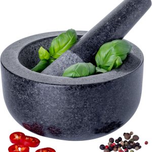Juego de cuencos de mortero y mortero de granito de alta calidad, sólido y duradero, triturador de hierbas para especias naturales, molinillo de Juego de cuencos de mortero y mortero de granito de alta calidad, sólido y duradero, triturador de hierbas para especias naturales, molinillo de