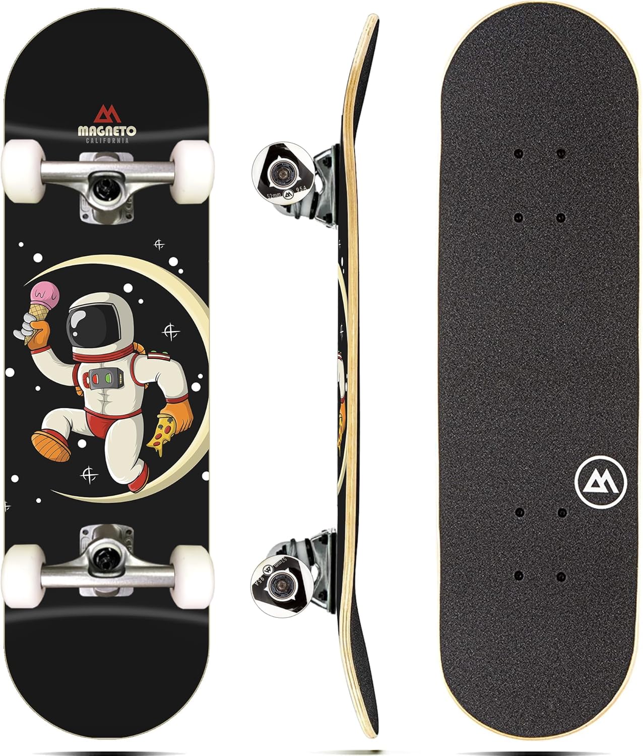 Magneto Patineta completa  Madera de arce  Rodamientos ABEC 5  Tabla cóncava de doble patada  Monopatín para niños  Patinetas para principiantes,