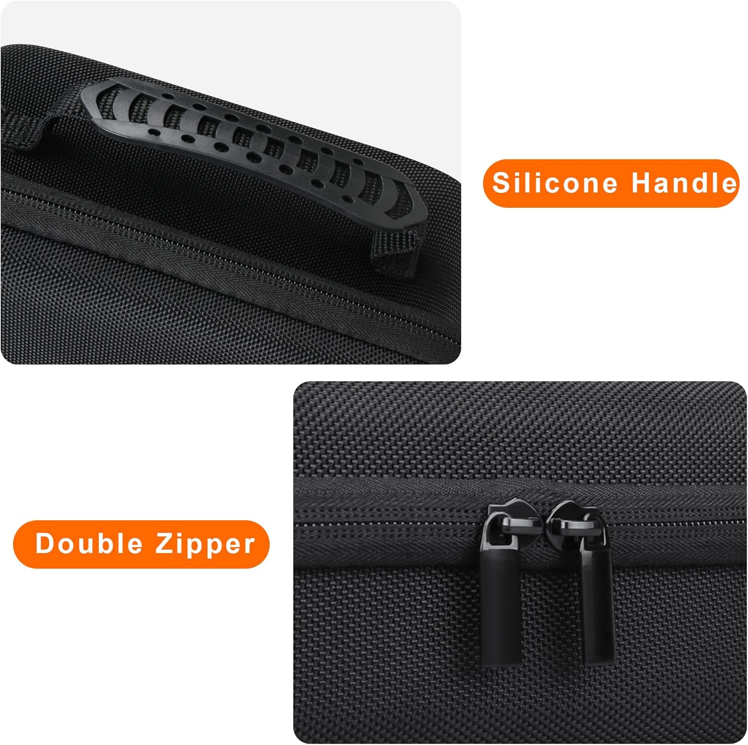 Canboc Estuche rígido de transporte para altavoz GPS Bushnell Wingman View Golf, bolsillo de malla para cables de carga y accesorios, negro+naranja