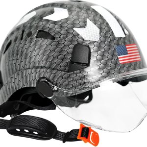 Cascos cascos con patrón de fibra de carbono  Construcción aprobado por la OSHA, ANSI Z89.1 Tipo 1 Clase C Casco de seguridad ajustable ventilado Cascos cascos con patrón de fibra de carbono  Construcción aprobado por la OSHA, ANSI Z89.1 Tipo 1 Clase C Casco de seguridad ajustable ventilado