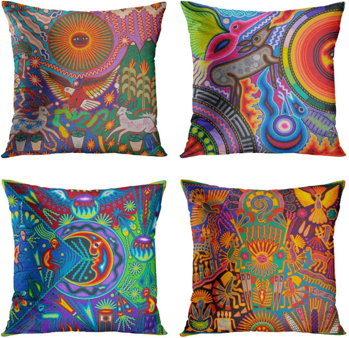 Britimes – Juego de 4 fundas de almohada decorativas para cama, sofá, sofá, fundas de almohada, 18 x 18in, 4 unidades