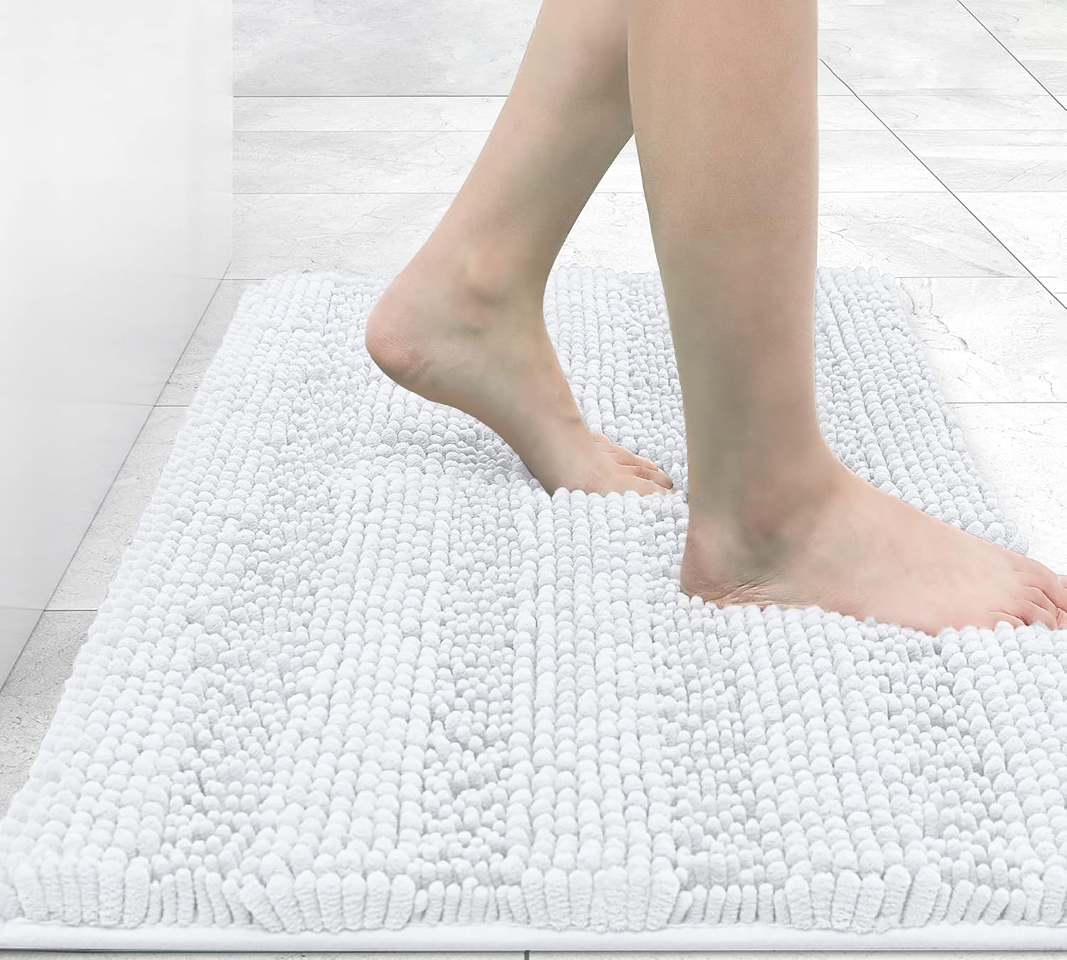 Grandaily Alfombras de baño de felpilla a rayas y alfombras para inodoro en forma de U, tamaño de alfombra de baño 30 x 20 pulgadas y alfombras de