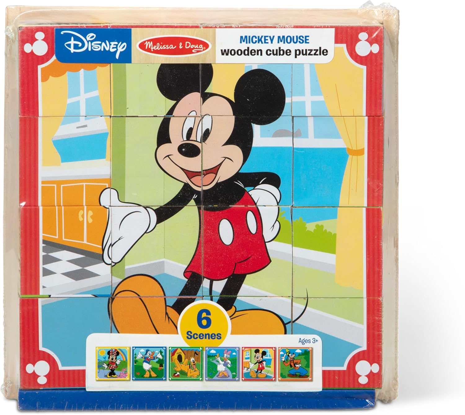 Melissa & Doug Disney Mickey Mouse Rompecabezas de cubo de madera