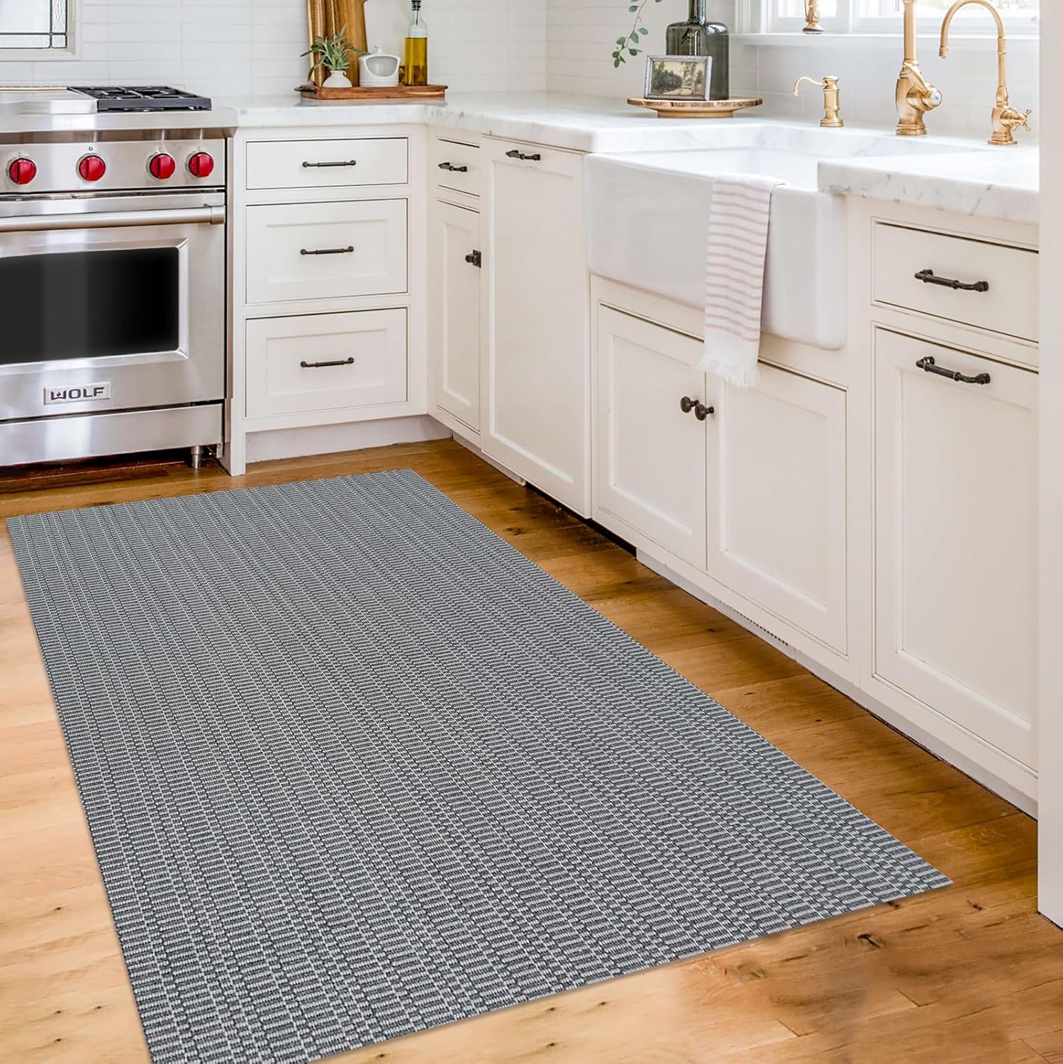 KOZYFLY Alfombra de área lavable de 3 x 5 pies, estilo bohemio, tapete para puerta de interior, alfombra de cocina con respaldo de goma, alfombra de