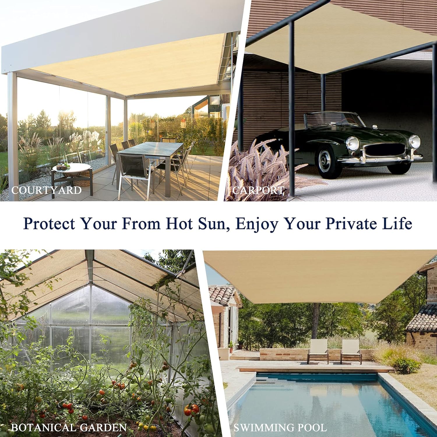 ABOSUN Parasol para exteriores, 10 x 20 pies, pérgola, cubierta y sombrilla de patio trasero con protección UV, material de HDPE resistente al
