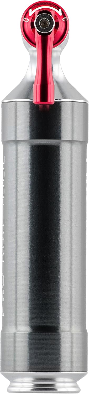 Inflador de CO2 con recipiente de almacenamiento de cartucho de Pro Bike Tool – Rápido, fácil y seguro – Para Presta y Schrader – Bomba de neumático