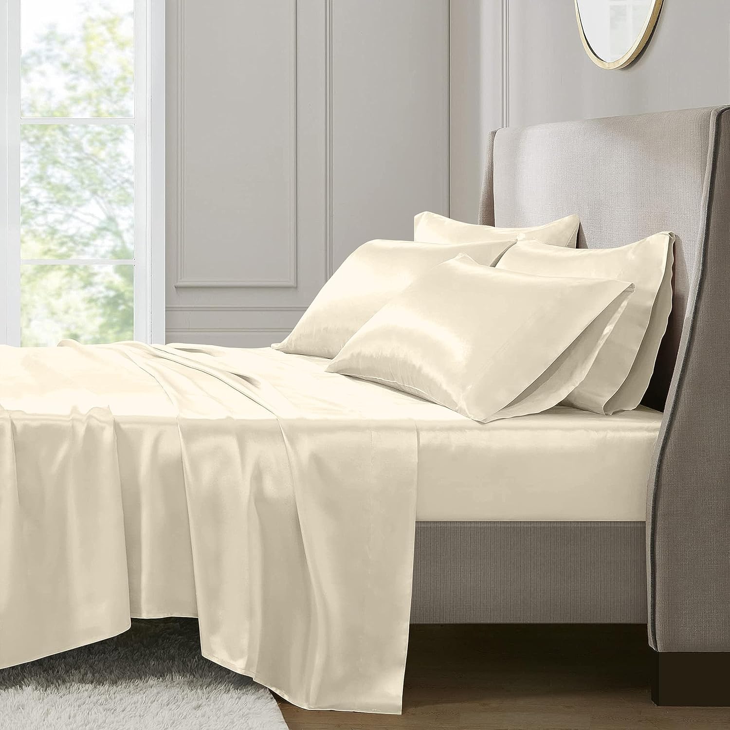 Tencel – Juego de sábanas de 3 piezas, 100% orgánico, natural, 300 hilos, refrescante, extrasuaves, suaves como la seda, sábanas de lujo de fácil