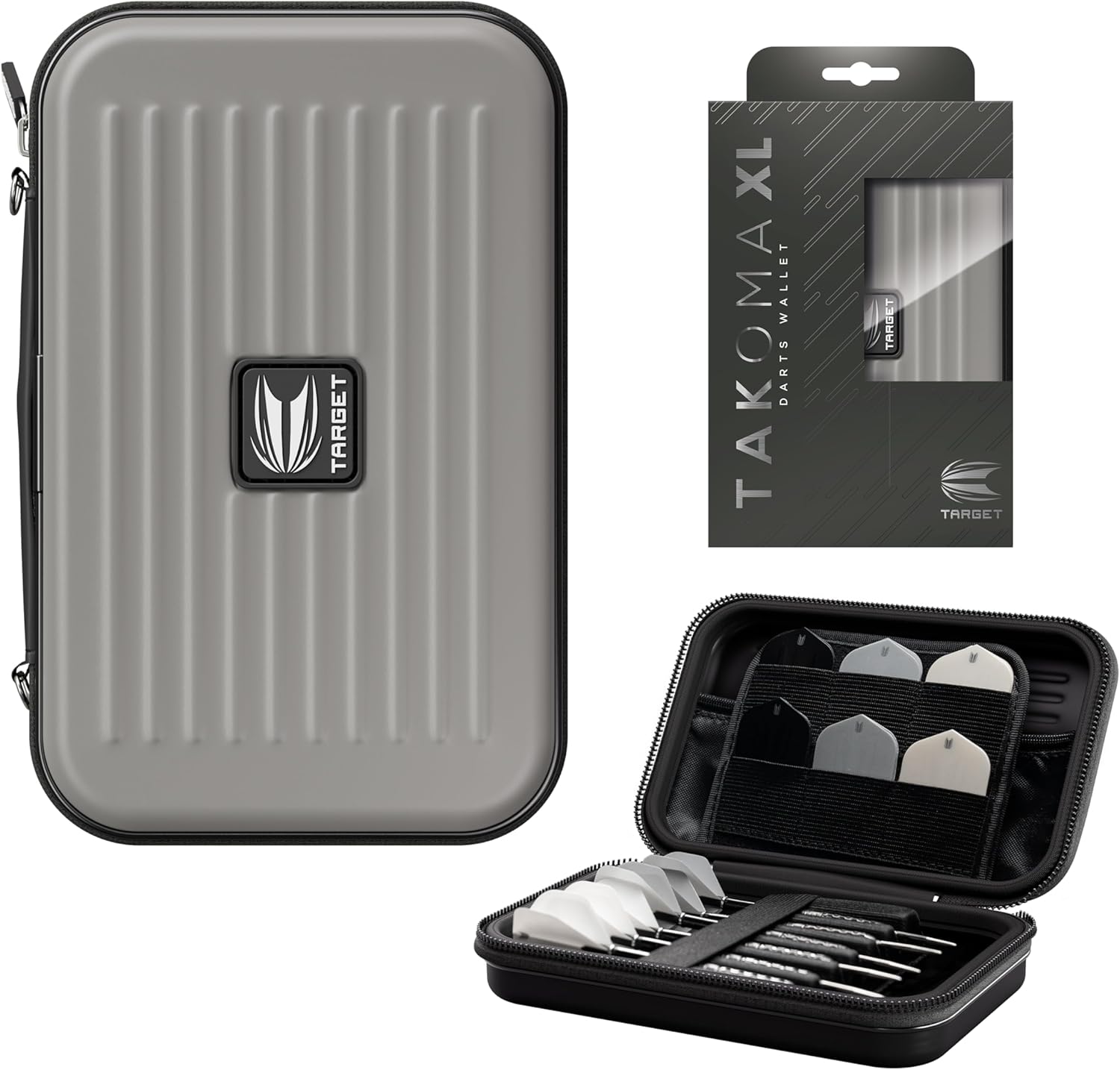 TARGET Darts Takoma XL – Cartera para dardos con capacidad para 6 dardos, soporte protector de dardos EVA con doble cierre de cremallera, accesorios
