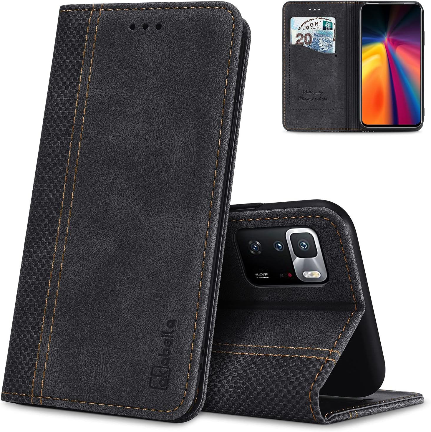 AKABEILA Funda para Xiaomi Redmi Note 10 Pro 5G con tarjetero para Xiaomi Poco X3 GT de piel sintética con soporte para tarjetas, funda de 6.6
