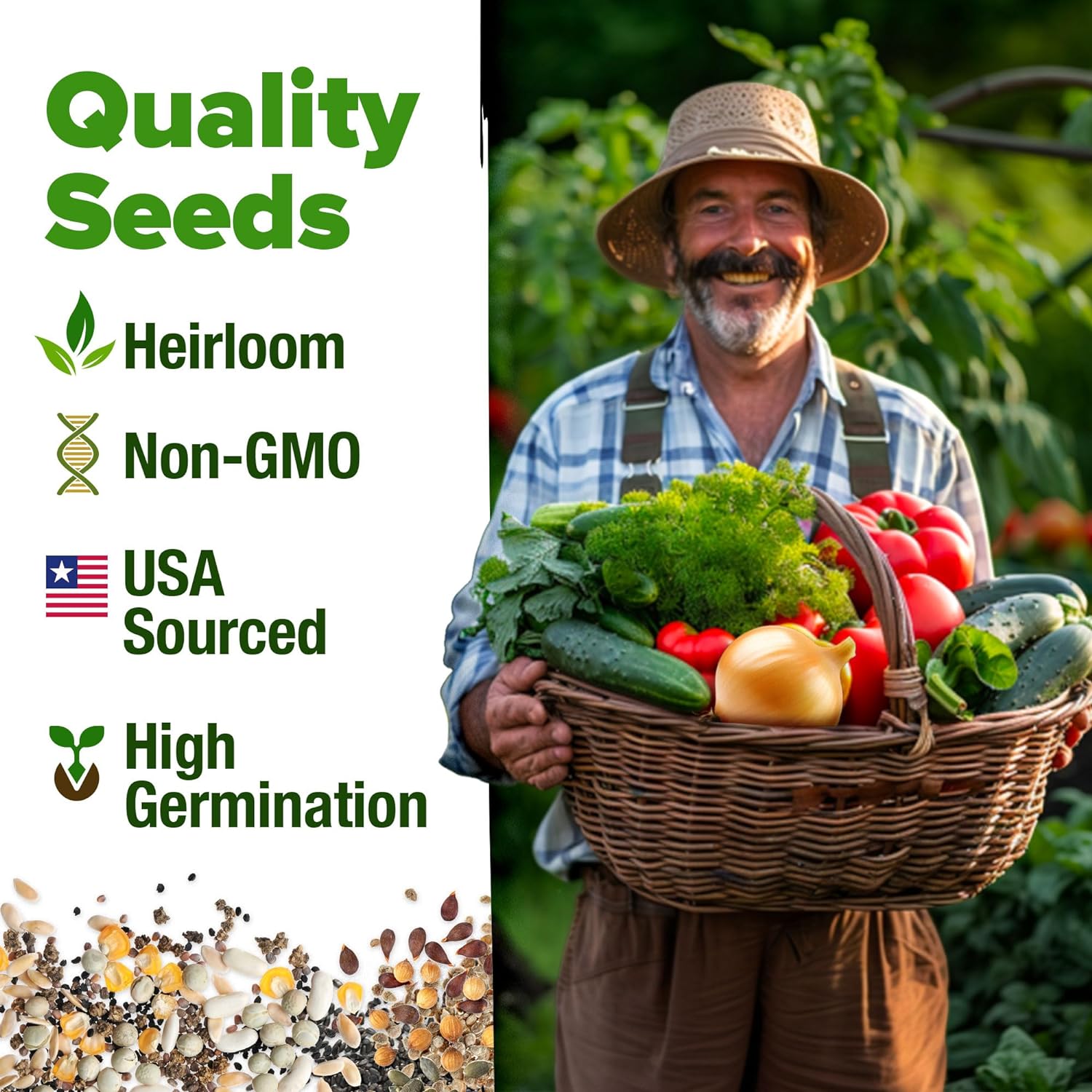 HOME GROWN 12 semillas de vegetales de otoño – Semillas de vegetales de otoño e invierno sin OMG para plantar huerto en casa remolacha, brócoli,