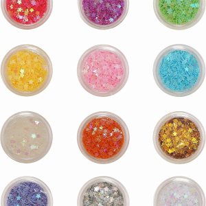 12 unidades de lentejuelas para uñas con purpurina de estrella, multicolor, purpurina gruesa, lentejuelas holográficas, Kawaii para uñas, escamas 12 unidades de lentejuelas para uñas con purpurina de estrella, multicolor, purpurina gruesa, lentejuelas holográficas, Kawaii para uñas, escamas
