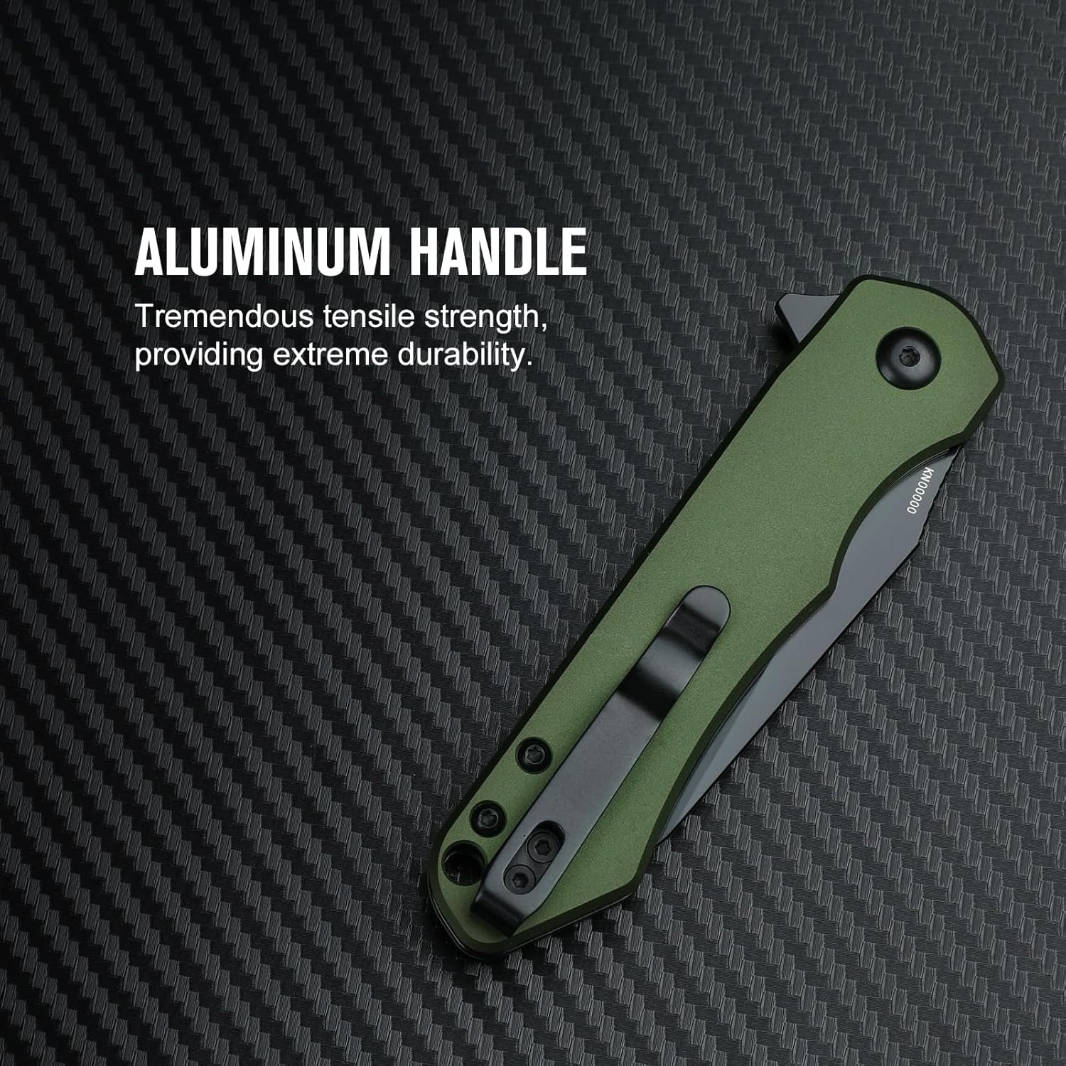 OKNIFE Freeze – Cuchillo de bolsillo EDC con mango de fibra de carbono y hoja de acero de 60.6 in con cuchillo plegable táctico Freeze