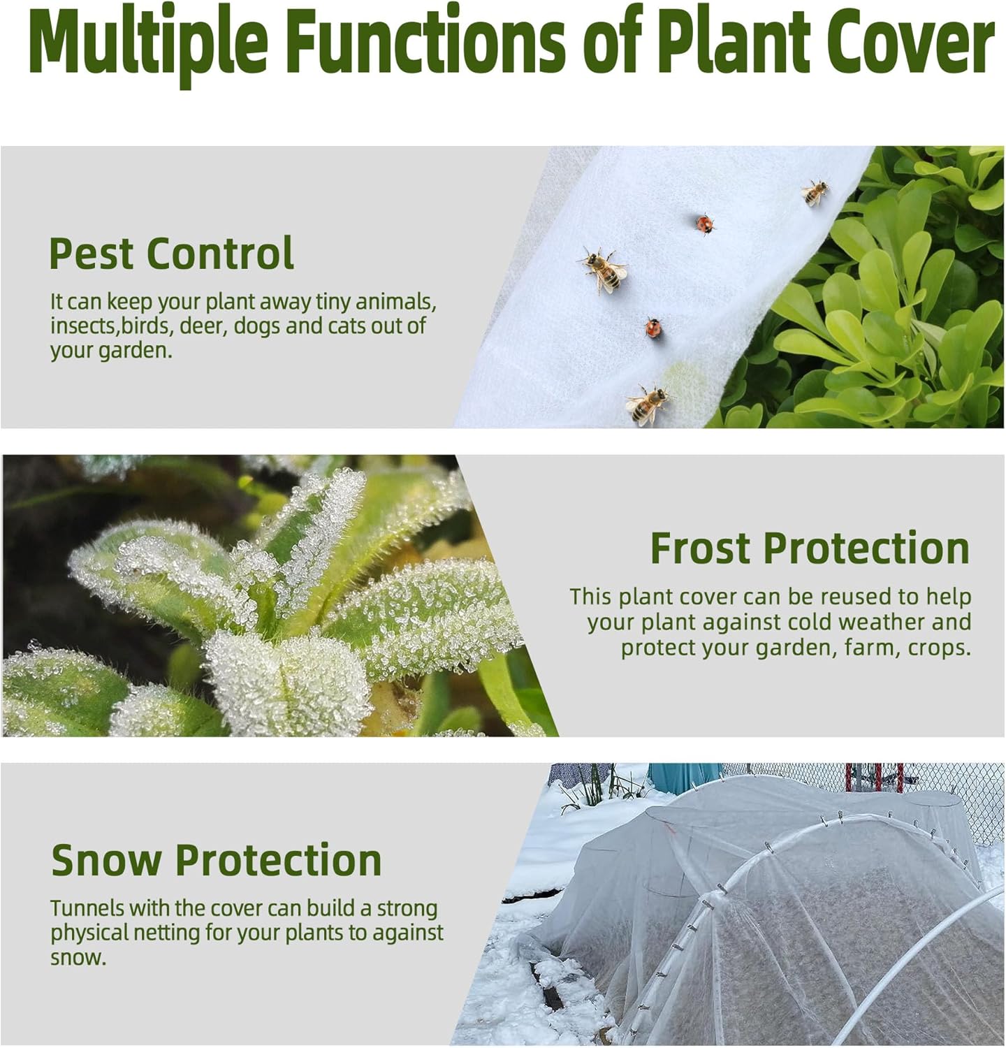 Cubiertas para plantas, protección contra congelación, 10 x 30 pies, manta de tela flotante para protección de invierno, 0.9 ozyd