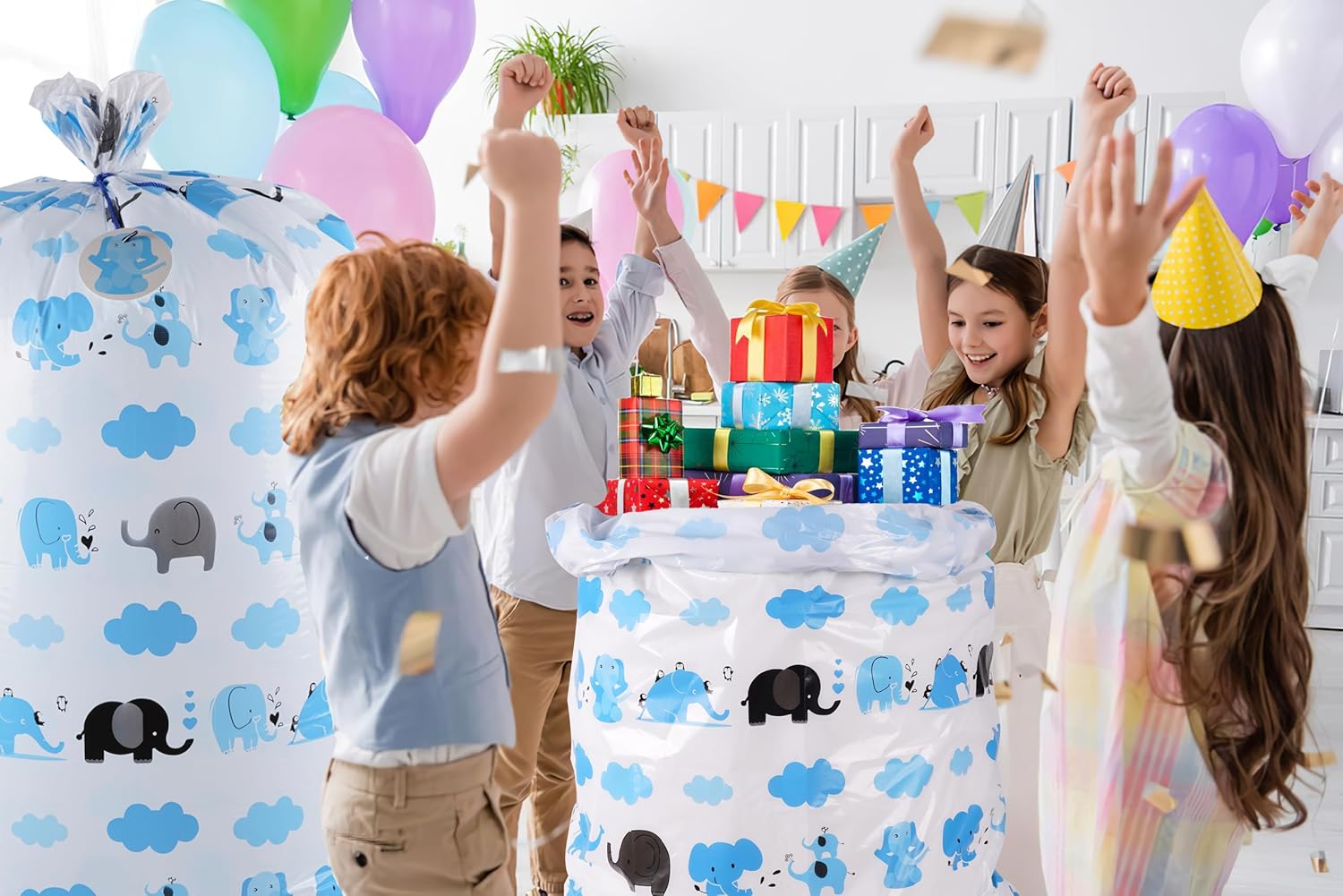 ysmile Bolsa de regalo de plástico extra grande para baby shower, bolsa de regalo Elphant Jumbo 60 pulgadas Bolsa de regalo para niños de gran
