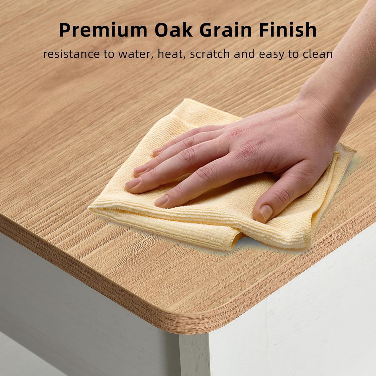 DWVO Mesa de centro rústica, mesas de centro rectangulares con estante de almacenamiento y cajones, mesa de centro de mesa de madera natural para