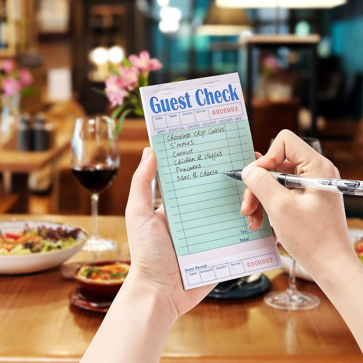 Paquete de 6 libros de cheques de invitados para servidores, bloc de notas de servidor, cuaderno de cheques de camarero, bloc de notas para mesera