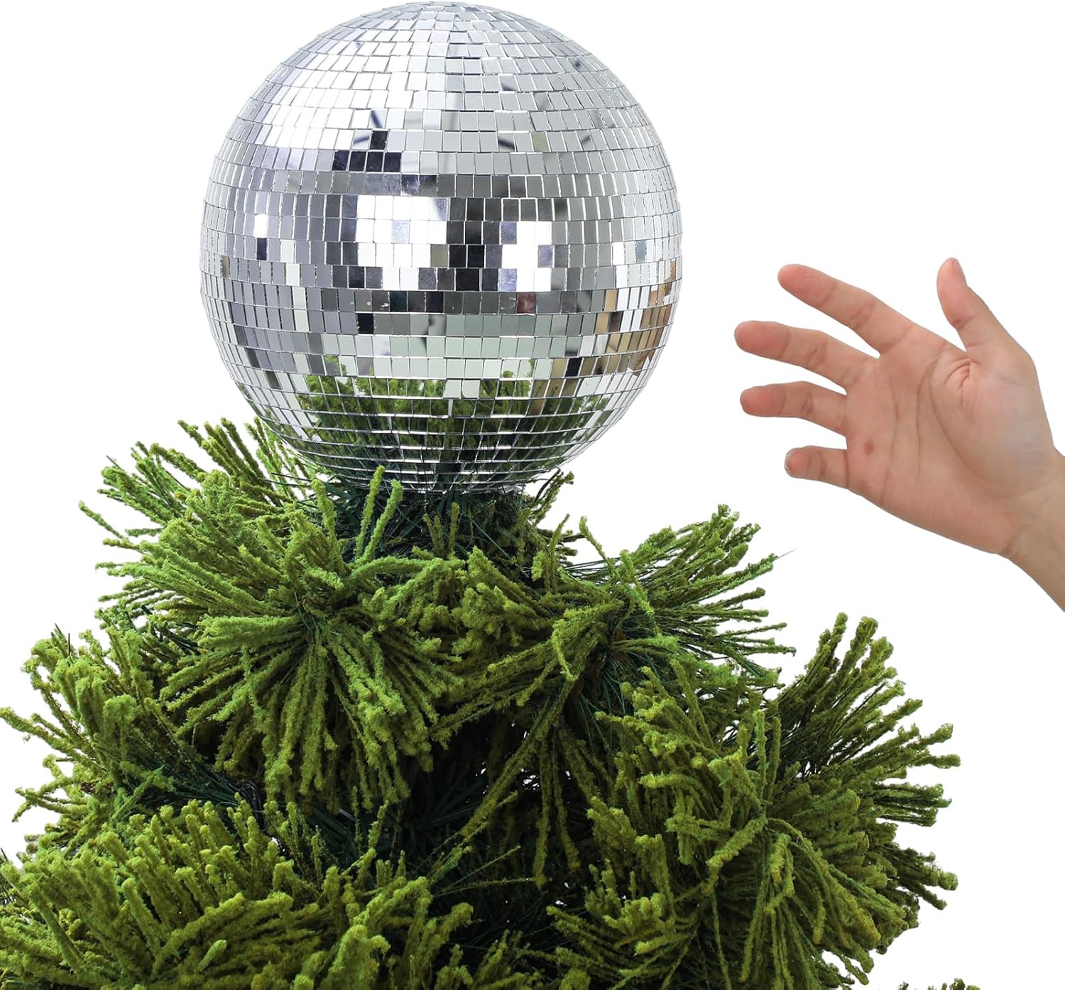 Leyndo – Bola de discoteca de 8 pulgadas, decoración de árbol de Navidad, bola de espejo de discoteca, bola de disco hueca 3D, decoración de bola de