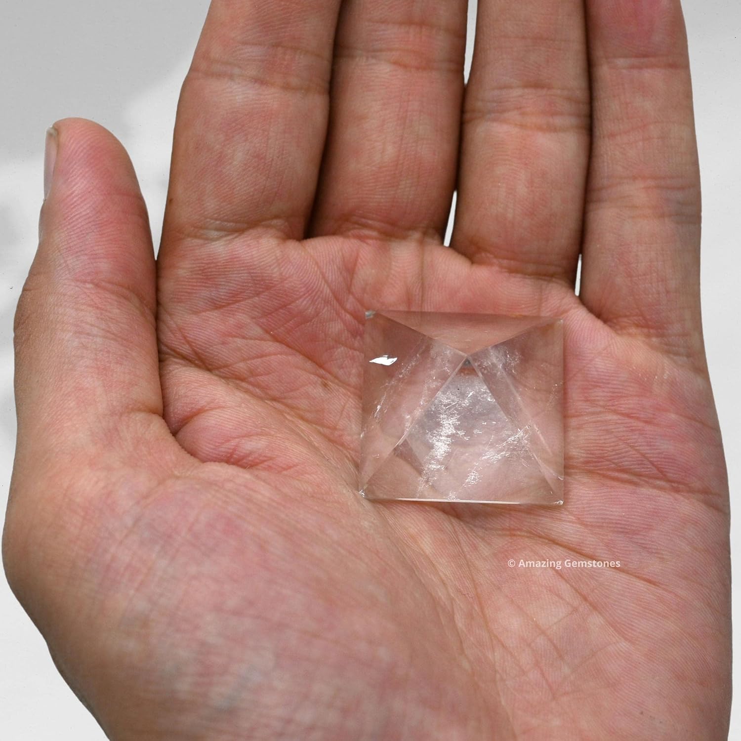 Clear Quartz Pyramid Crystal Healing Stones – 1″ Great Pyramid Figurine of Natural Stone Pyramid for Meditation, Reiki, Chakra Balancing and Crystal