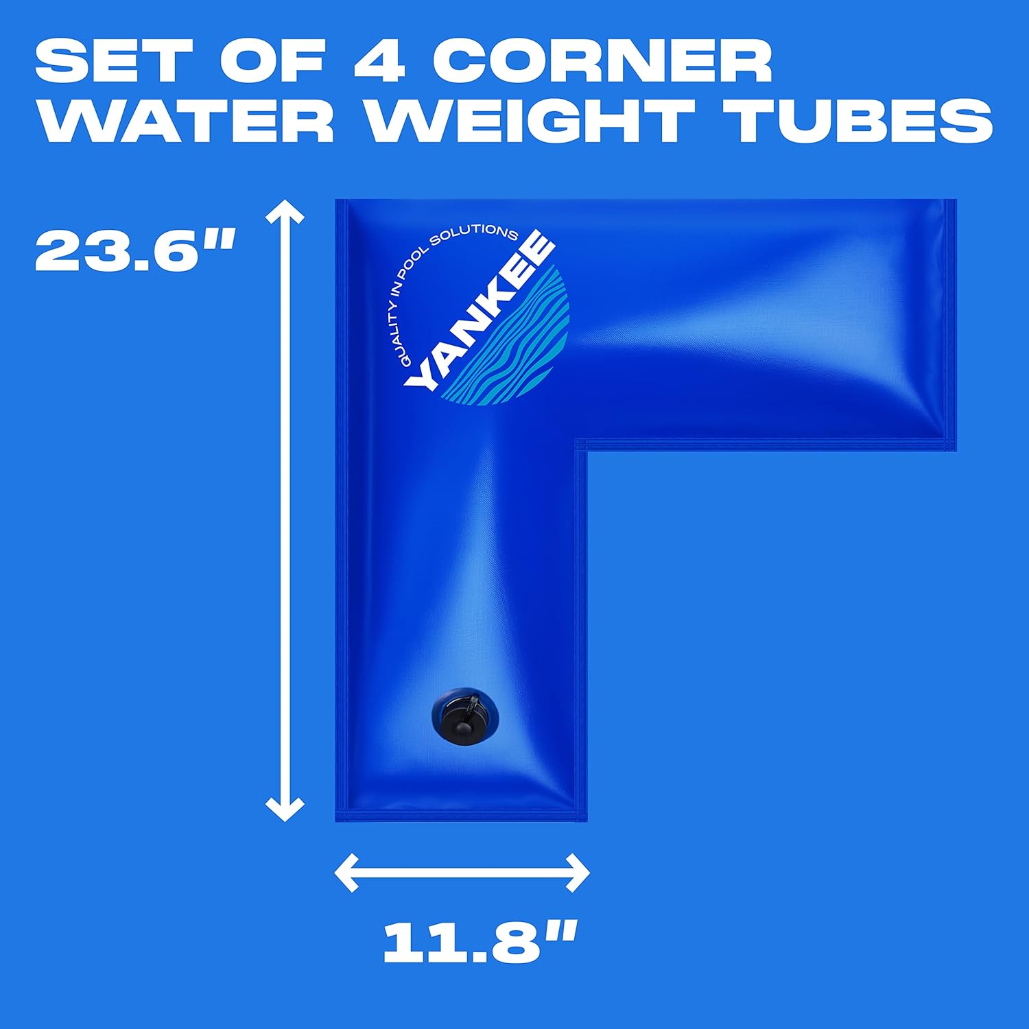 Yankee – Pesas para piscina  Tubos de agua de esquina  Bolsas de agua de piscina para cubiertas de piscina rect en el suelo  Pesos de cubierta de