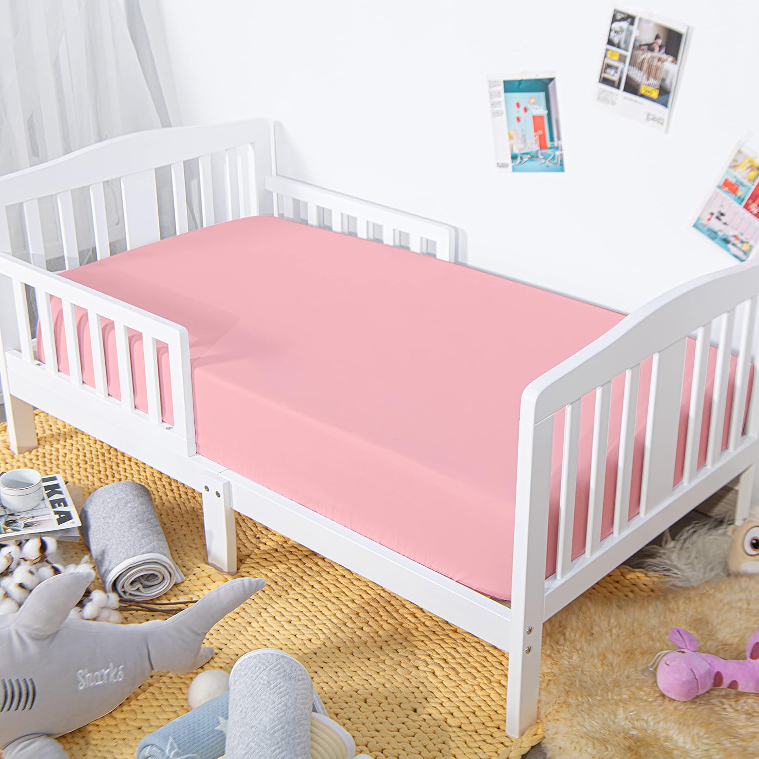NTBAY – Sábana bajera ajustable para cuna para bebé, color sólido y suave, 28.0 x 52.0 pulgadas