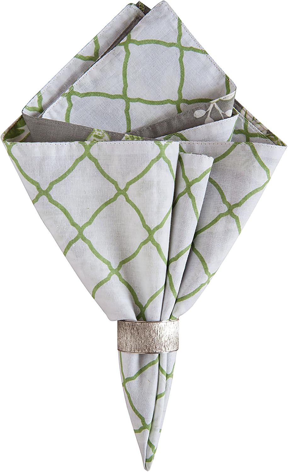 C&F Home Annabelle Floral Botánico Jacobeo Primavera Verano Reversible Algodón Lavable a Máquina Servilleta 20X20 Verde