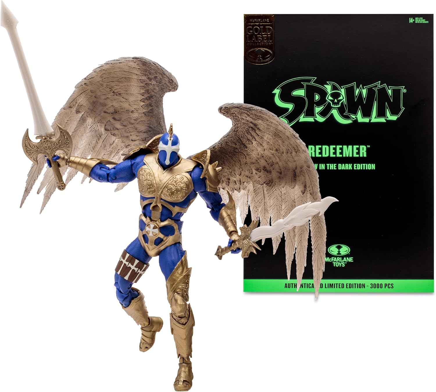 McFarlane Toys – Redeemer Glow in The Dark Edition, figura de acción de 7 pulgadas, etiqueta dorada, exclusiva de Tienda
