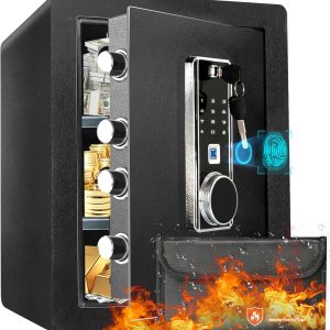 Caja de seguridad ignífuga de 2 cubos, caja de gabinete con huella digital, caja de seguridad para el hogar con teclado electrónico táctil, caja Caja de seguridad ignífuga de 2 cubos, caja de gabinete con huella digital, caja de seguridad para el hogar con teclado electrónico táctil, caja