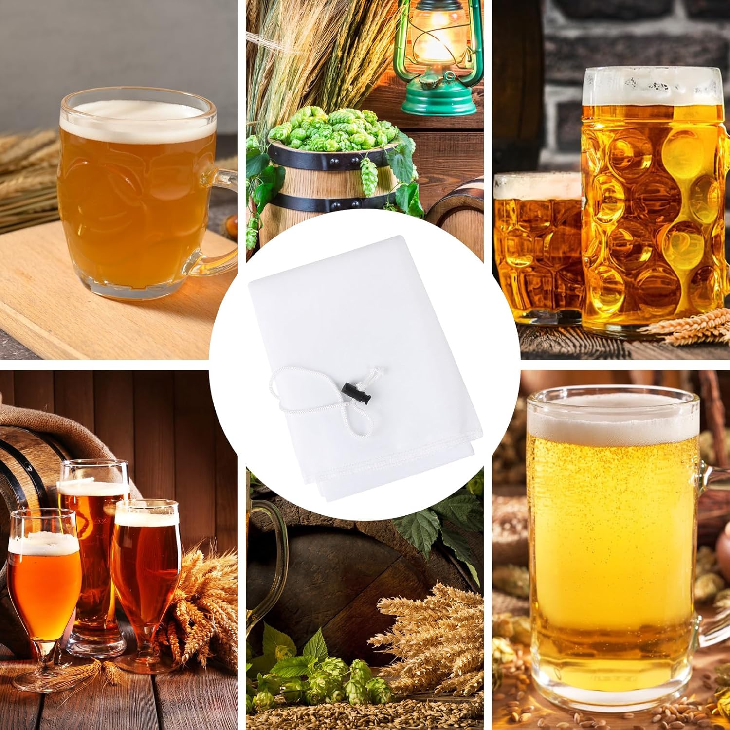 Bolsa de cerveza, extra grande de 26 x 22 pulgadas, bolsa de malla fina para manzana, uva, vino, cereales de cerveza casera, fabricación de cerveza,