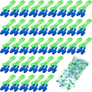 200 pares de tapones para los oídos reutilizables de silicona con cordón para dormir, envueltos individualmente, protección auditiva, tapones para 200 pares de tapones para los oídos reutilizables de silicona con cordón para dormir, envueltos individualmente, protección auditiva, tapones para