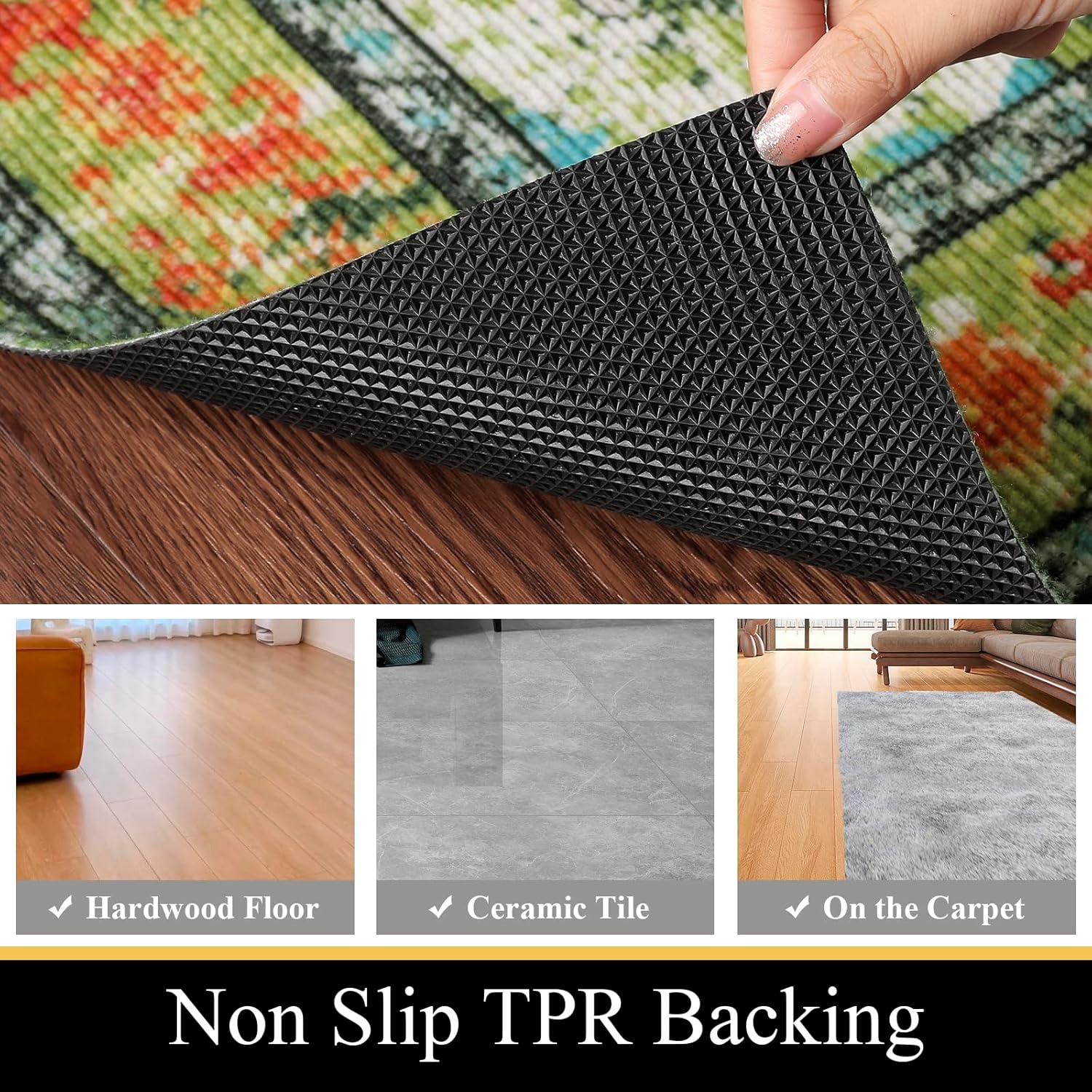 Vaukki Tapete vintage para silla de escritorio, antideslizante para suelo de madera dura, tapete de oficina, protector de suelo para silla con