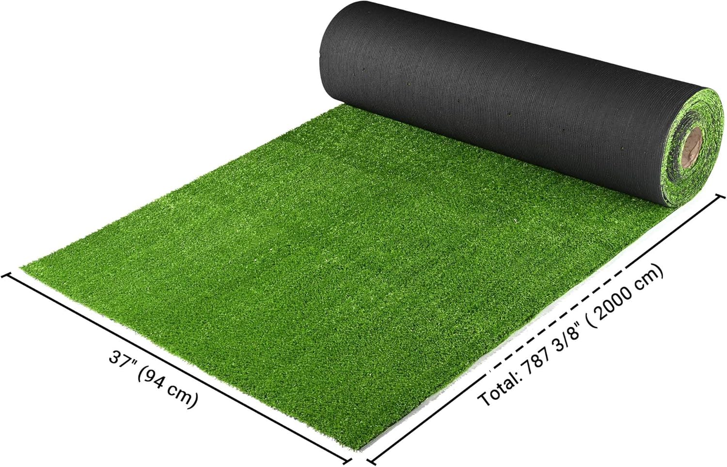 Yescom Rollo de césped artificial de 65 x 6.6 pies (paquete de 2 unidades de 65 x 3.3 pies), gran decoración falsa para patio trasero, césped al