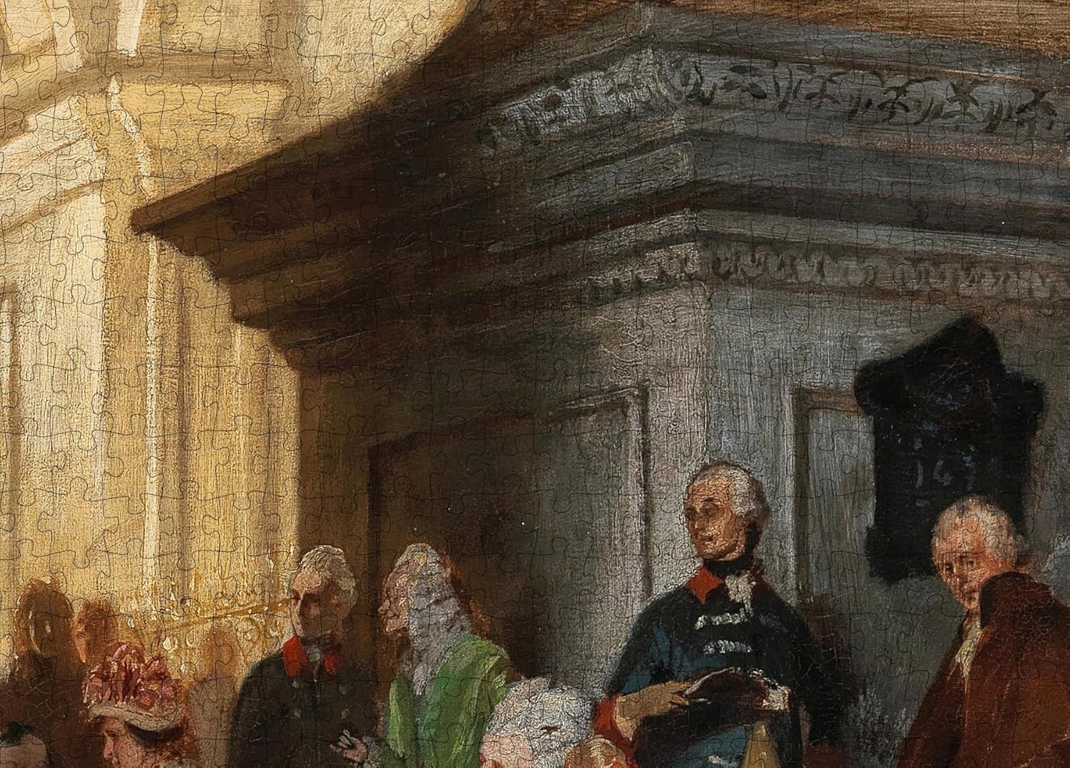 1000 piezas – Pintura del museo – Rompecabezas – Johann Sebastian Bach en el órgano, Sanssouci, Federico el Grande y la familia real el 7 de mayo de