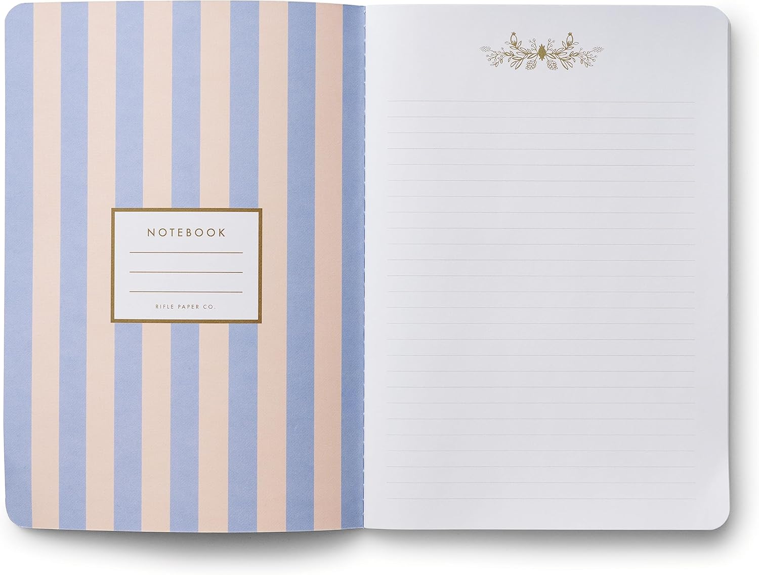 RIFLE PAPER CO. Juego de cuadernos cosidos de hortensias, juego surtido de 3 cuadernos, 64 páginas rayadas con tinta dorada, cubierta de papel de