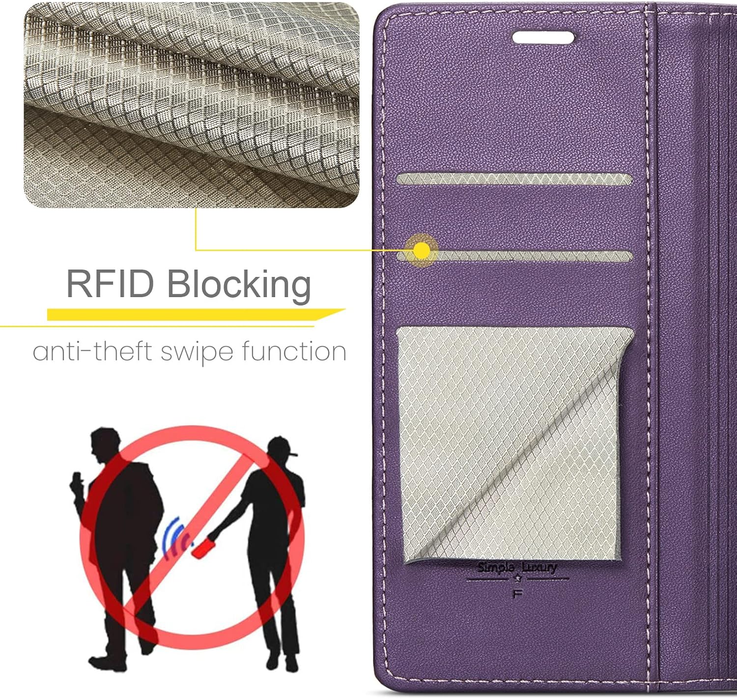Funda tipo cartera para Samsung Galaxy Note 20 5G con bloqueo RFID, soporte para tarjetas de crédito, de piel sintética, función atril, a prueba de